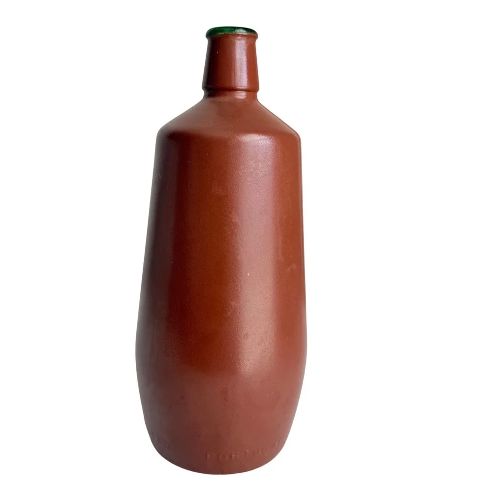 Vintage M Da Fonseca Azeitao Portugal Stoneware Bottle Decanter Terracotta 8.5